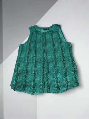 Sleeveless Teal Dot-Print Blouse Women’s (XL) Apt 9